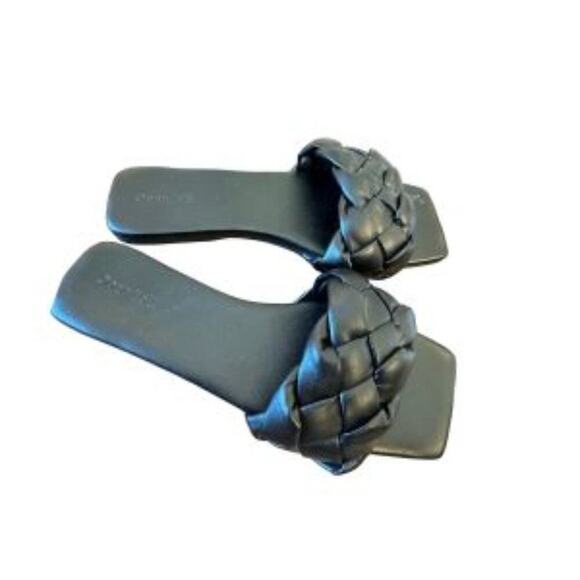 Womens Black Braided Slide Sandal Size 8 - Picture 2 of 5